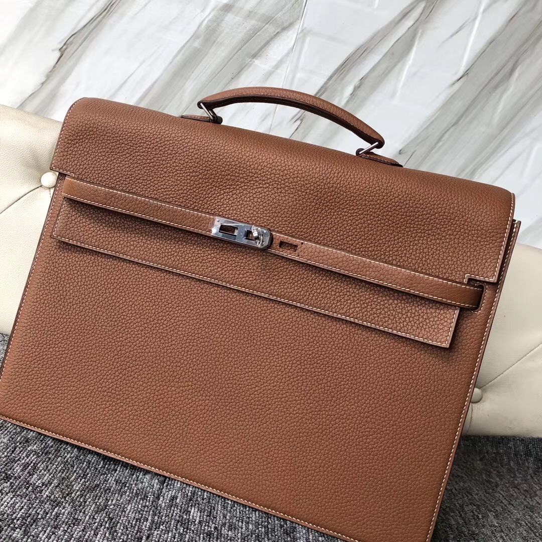 愛馬仕公文包 Hermes Kelly Depeches 公文包 38cm CK37 金棕色 Gold