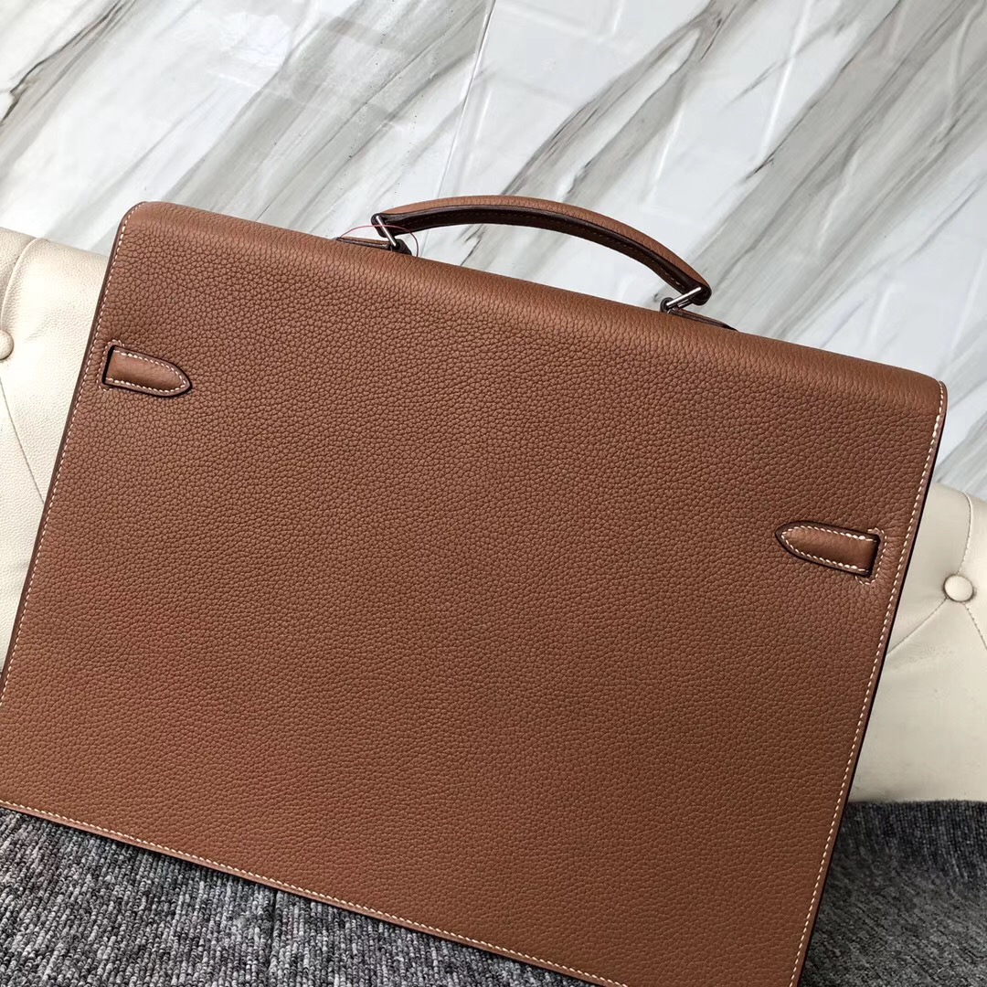 愛馬仕公文包 Hermes Kelly Depeches 公文包 38cm CK37 金棕色 Gold