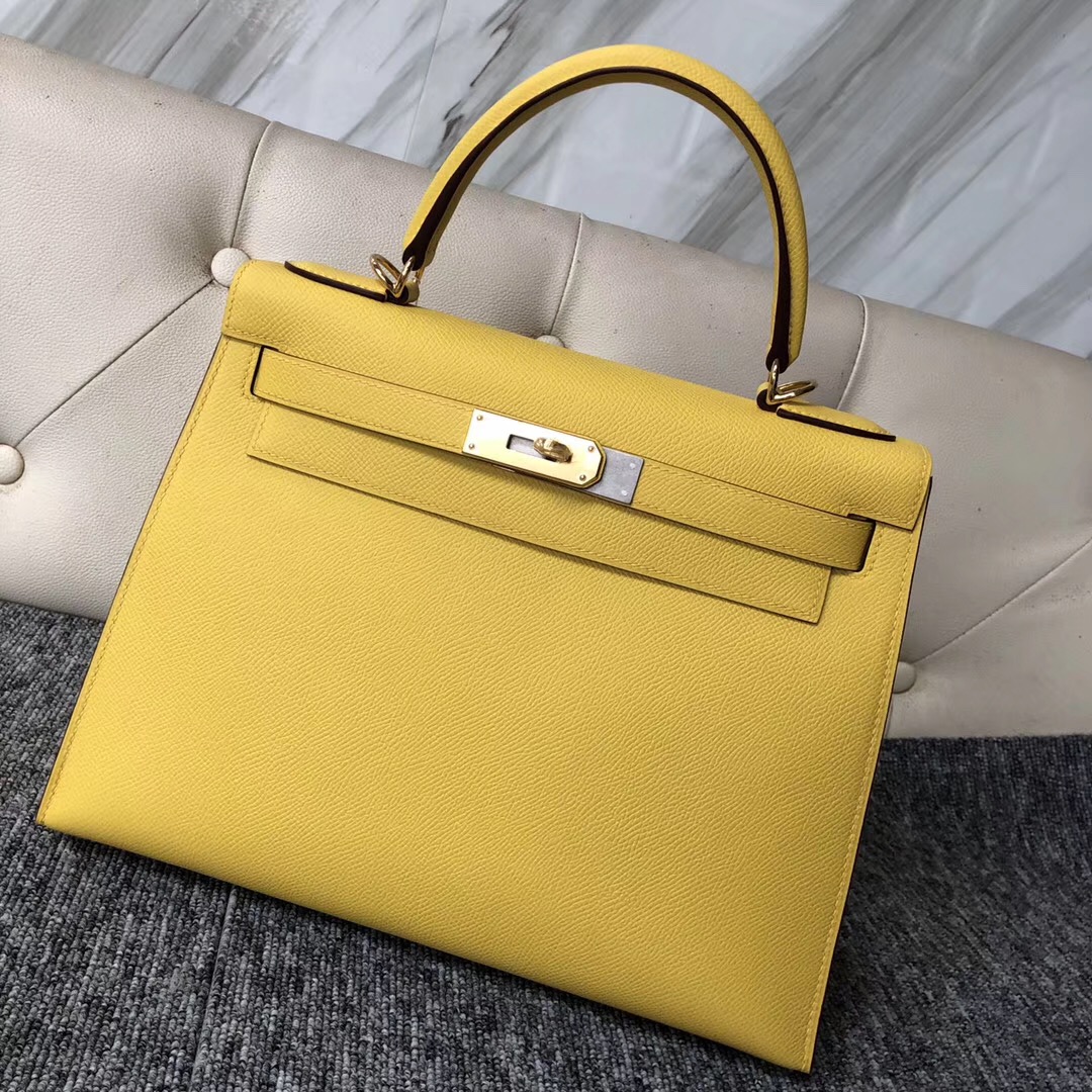澳門愛馬仕凱莉包價格 Hermes Kelly 28cm 9O那不勒斯黃 Jaune de naples