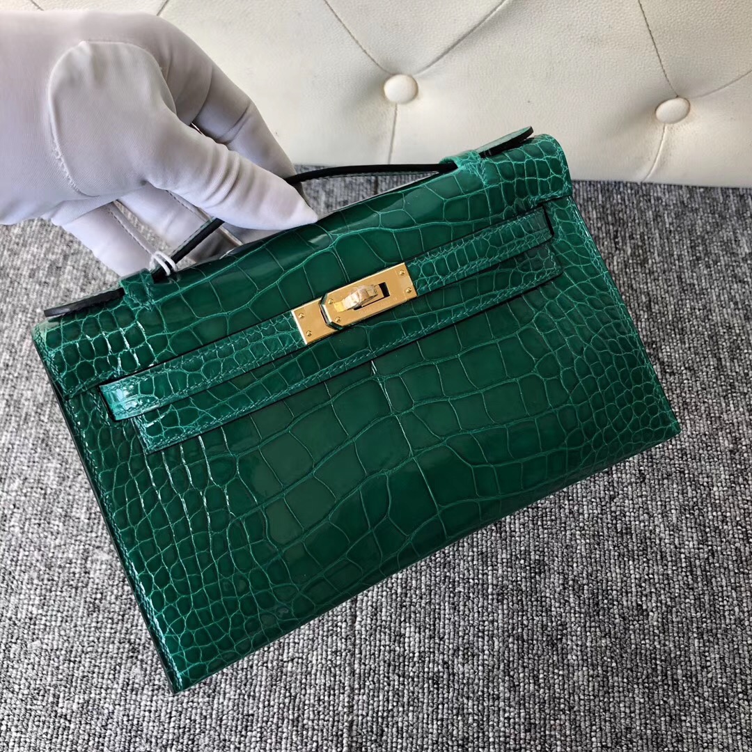 臺灣桃園愛馬仕迷妳凱莉Hermes MiniKelly pochette 6Q 翡翠綠 Vert emeraude