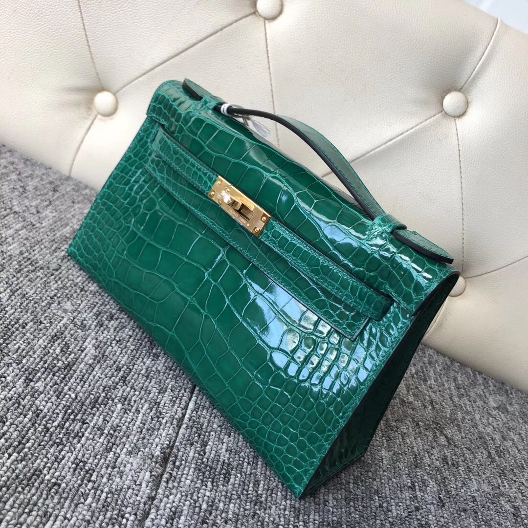 臺灣桃園愛馬仕迷妳凱莉Hermes MiniKelly pochette 6Q 翡翠綠 Vert emeraude