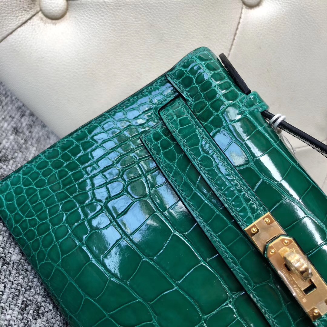 臺灣桃園愛馬仕迷妳凱莉Hermes MiniKelly pochette 6Q 翡翠綠 Vert emeraude