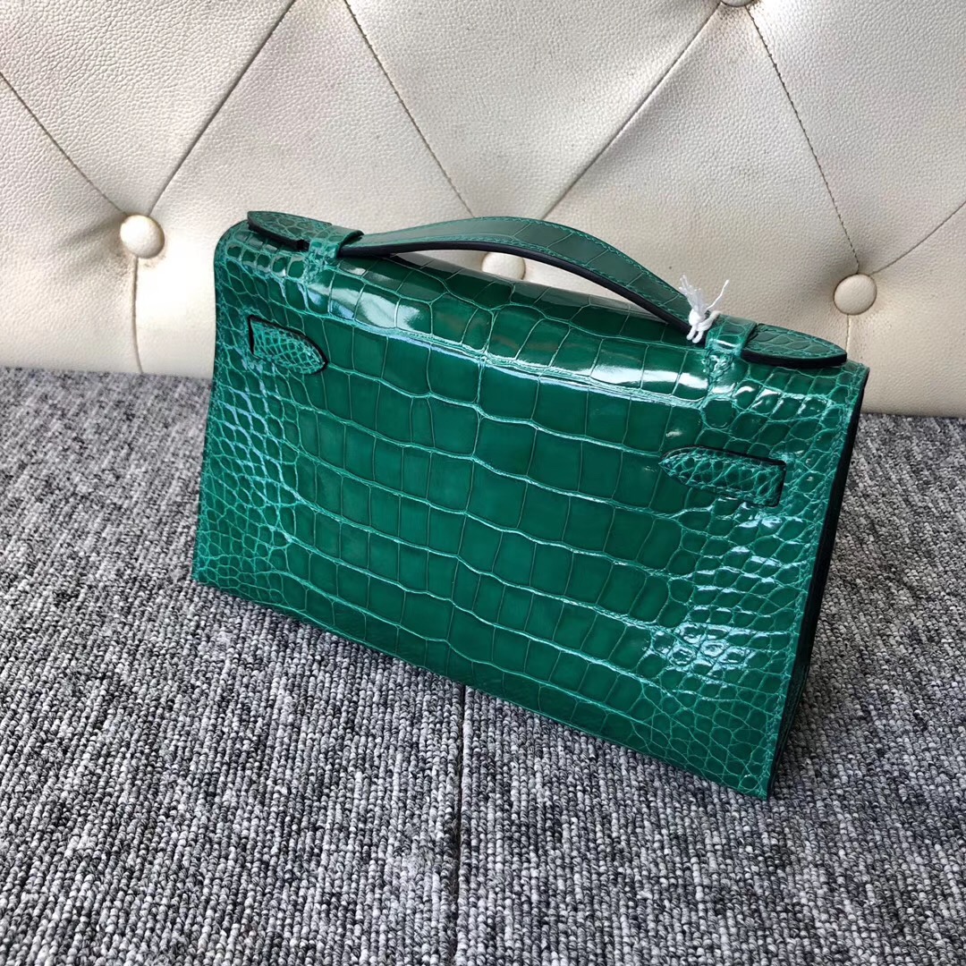 臺灣桃園愛馬仕迷妳凱莉Hermes MiniKelly pochette 6Q 翡翠綠 Vert emeraude