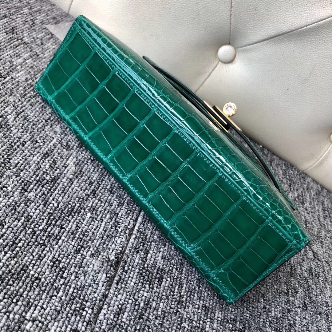 臺灣桃園愛馬仕迷妳凱莉Hermes MiniKelly pochette 6Q 翡翠綠 Vert emeraude