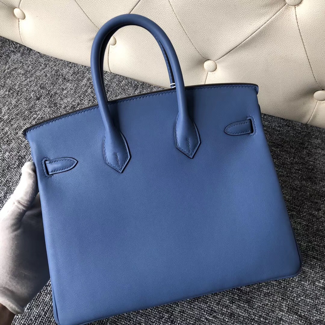 Hong Kong Hermes Birkin 25cm 2T Blue Paradise 天堂藍 Swift calfskin