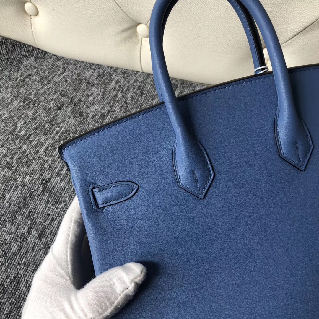 Hong Kong Hermes Birkin 25cm 2T Blue Paradise 天堂藍 Swift calfskin