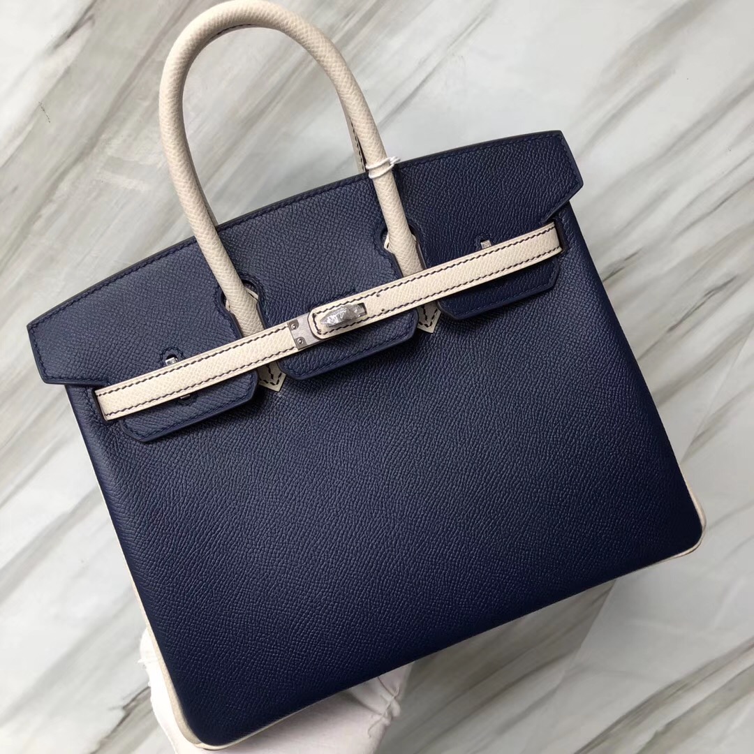 Hermes Birkin 25cm HSS CK73 Blue sapphire 寶石藍  CK10 Craie 奶昔白