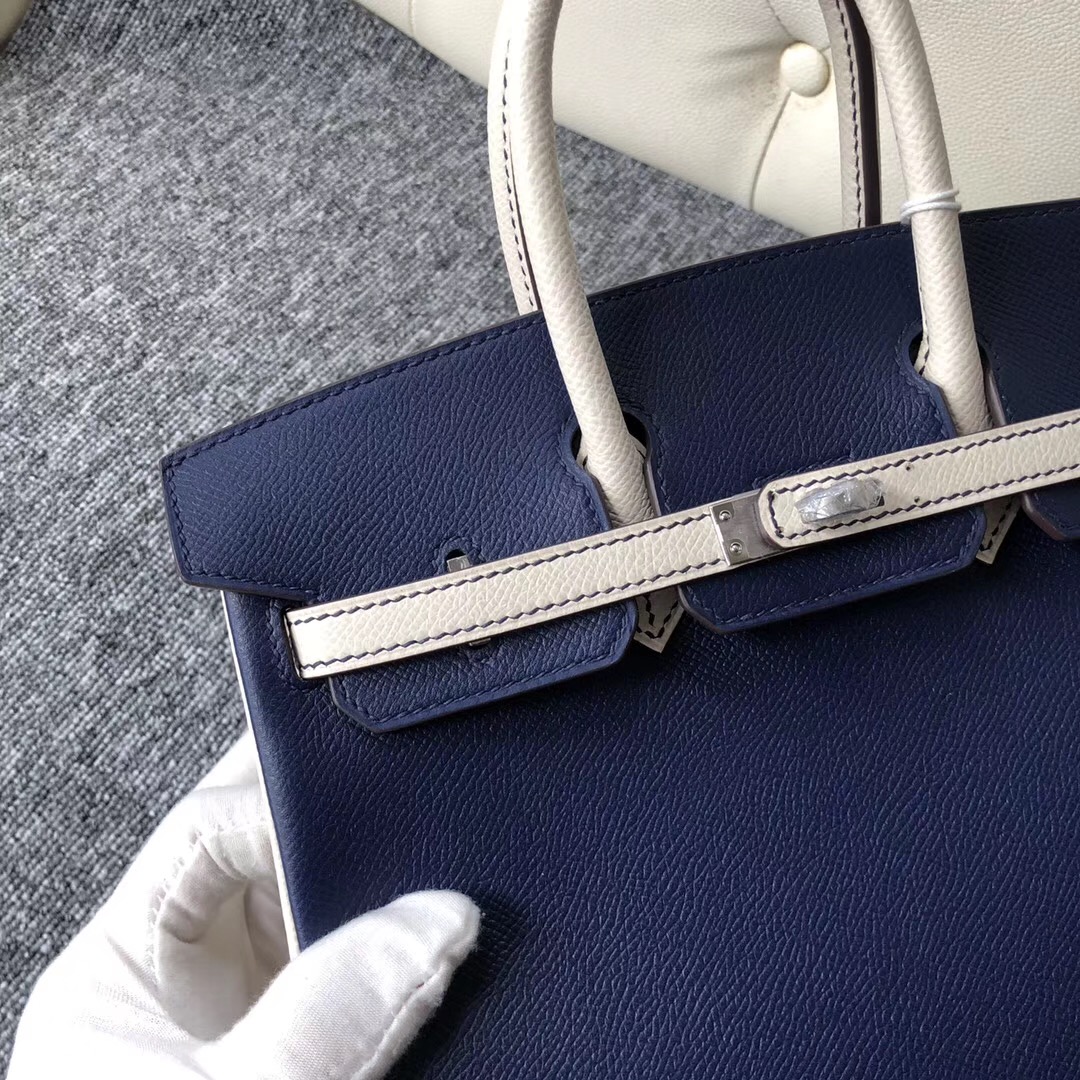 Hermes Birkin 25cm HSS CK73 Blue sapphire 寶石藍  CK10 Craie 奶昔白