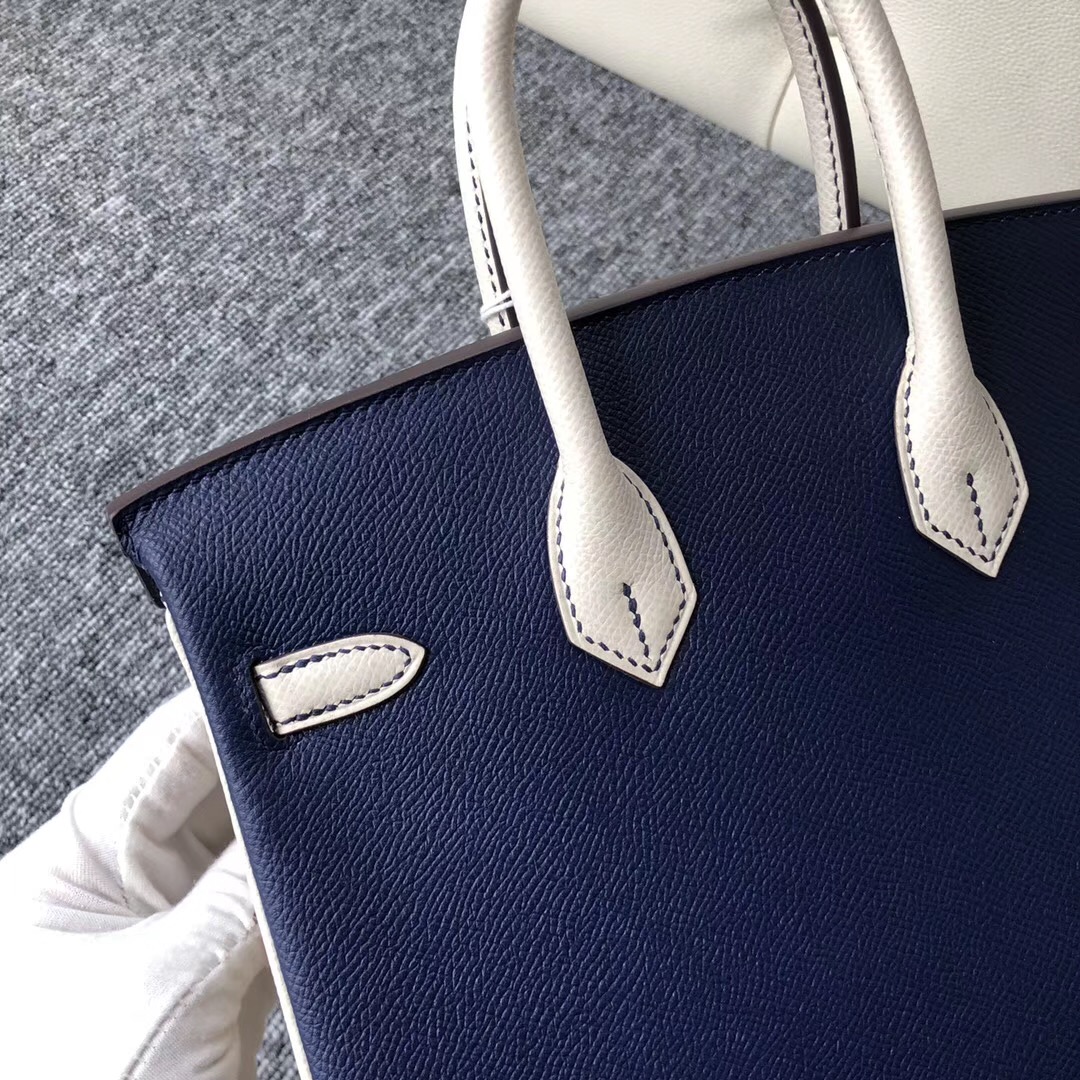 Hermes Birkin 25cm HSS CK73 Blue sapphire 寶石藍  CK10 Craie 奶昔白