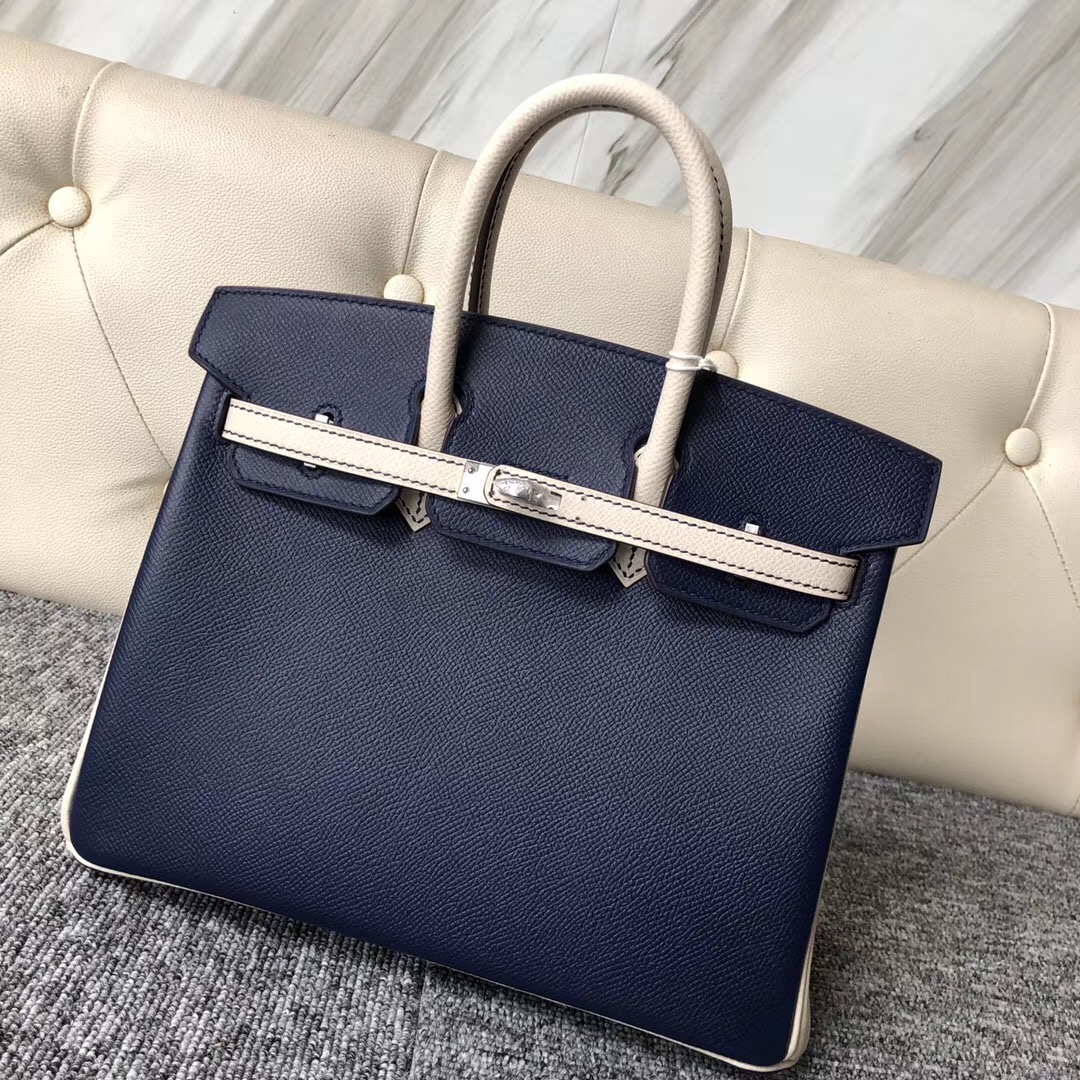 Hermes Birkin 25cm HSS CK73 Blue sapphire 寶石藍  CK10 Craie 奶昔白