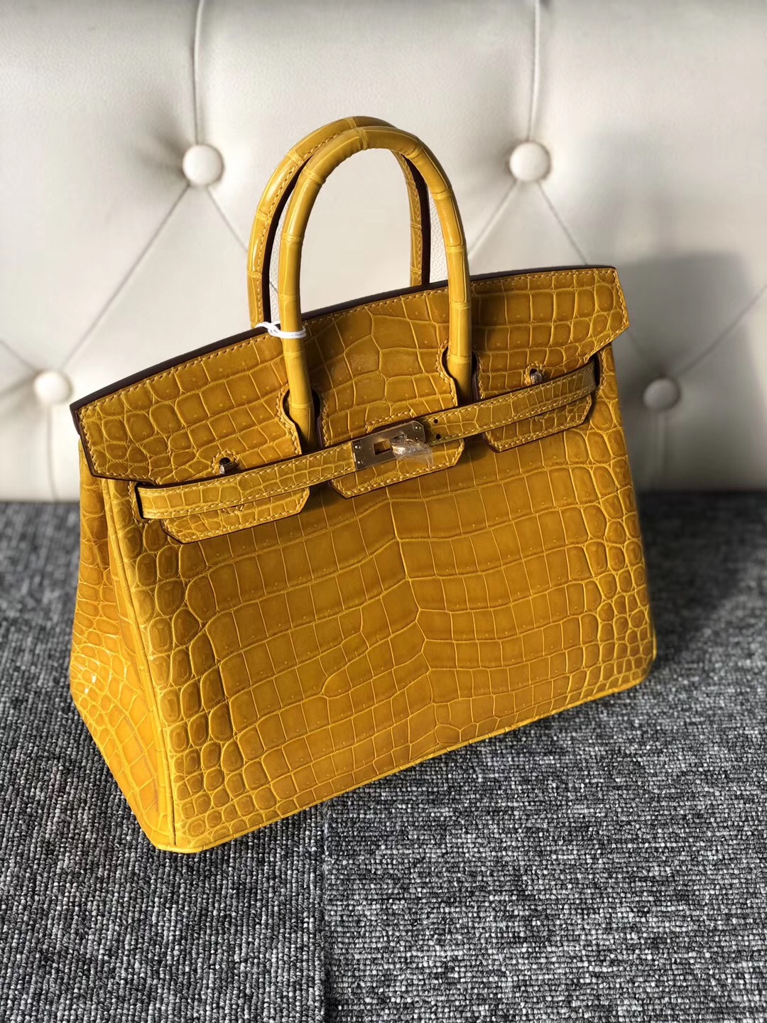 Taiwan Hermes Birkin 25cm 尼羅鱷 Shiny nilo crocodile 9D琥珀黃 Amber