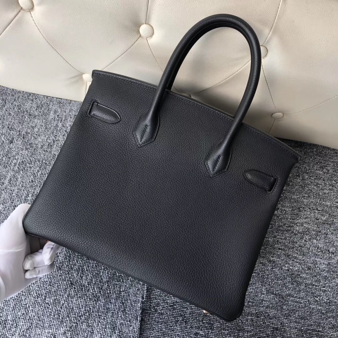 香港愛馬仕包包定制 Hong Kong Hermes Birkin 30cm Togo CK89黑色 玫瑰金扣