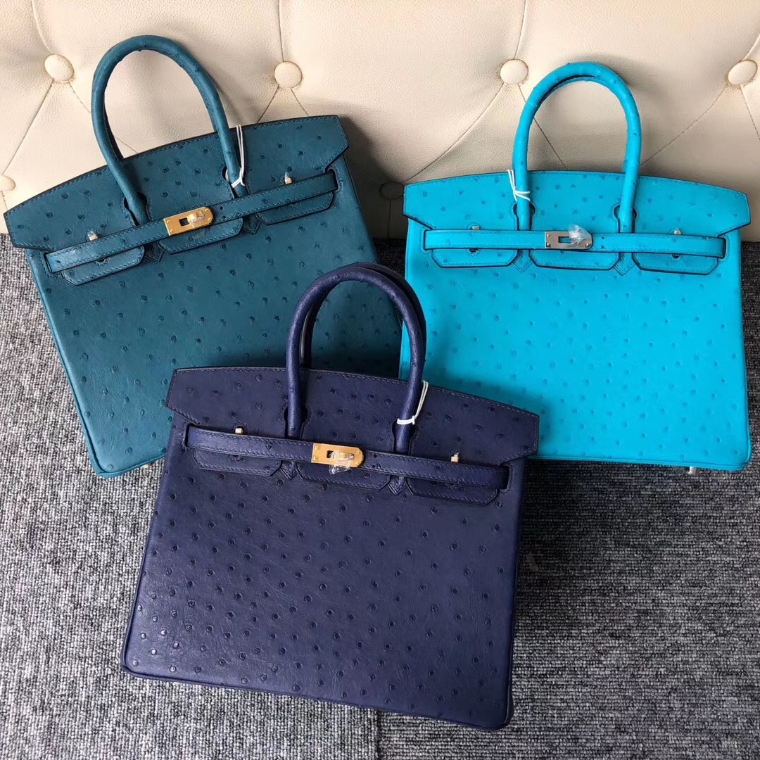 香港愛馬仕鉑金包定制 Hong Kong Hermes Birkin 25cm CK18大象灰 Etoupe鴕鳥皮