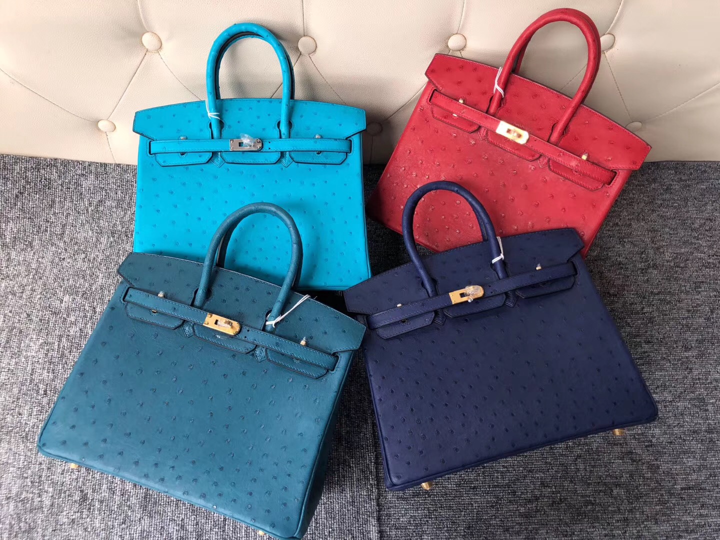 香港愛馬仕鉑金包定制 Hong Kong Hermes Birkin 25cm CK18大象灰 Etoupe鴕鳥皮