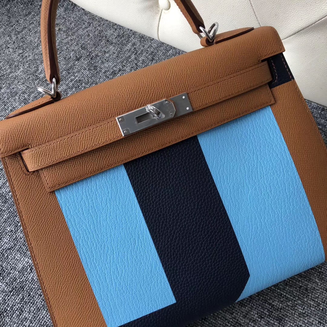 加拿大愛馬仕凱莉包價格 Hermes Kelly 28cm 字母包 CK37 N7糖果藍 CK73寶石藍