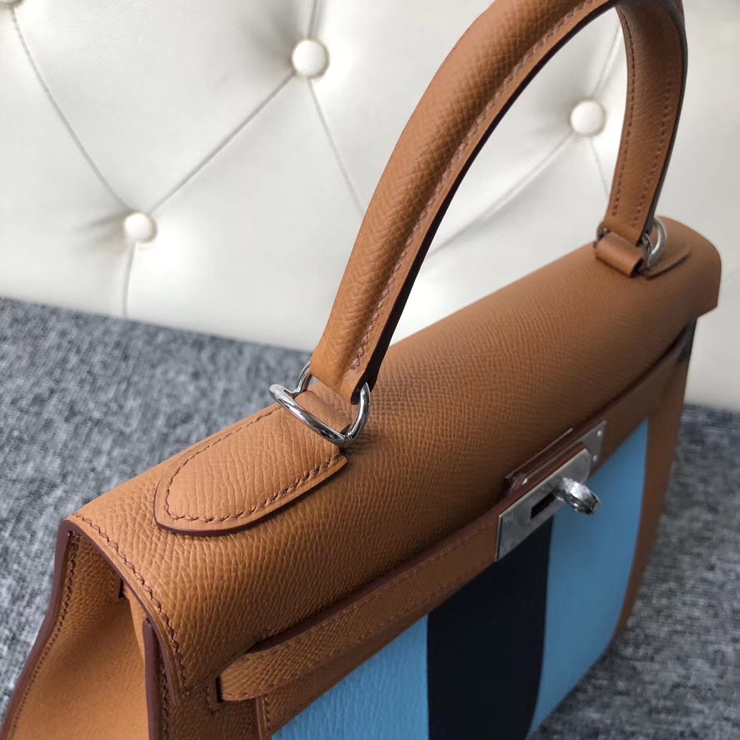 加拿大愛馬仕凱莉包價格 Hermes Kelly 28cm 字母包 CK37 N7糖果藍 CK73寶石藍