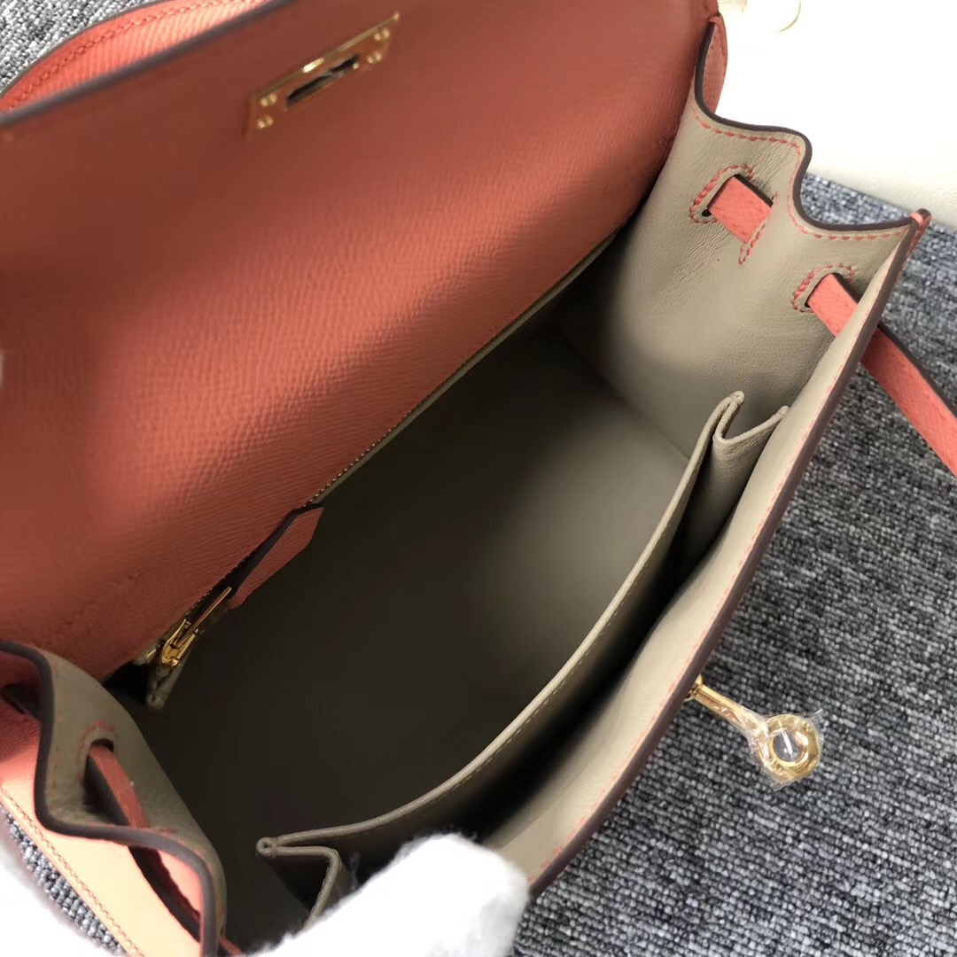 Dubai Hermes HSS Kelly 25cm Epsom I5火烈鳥粉 S2 Trench 風衣灰