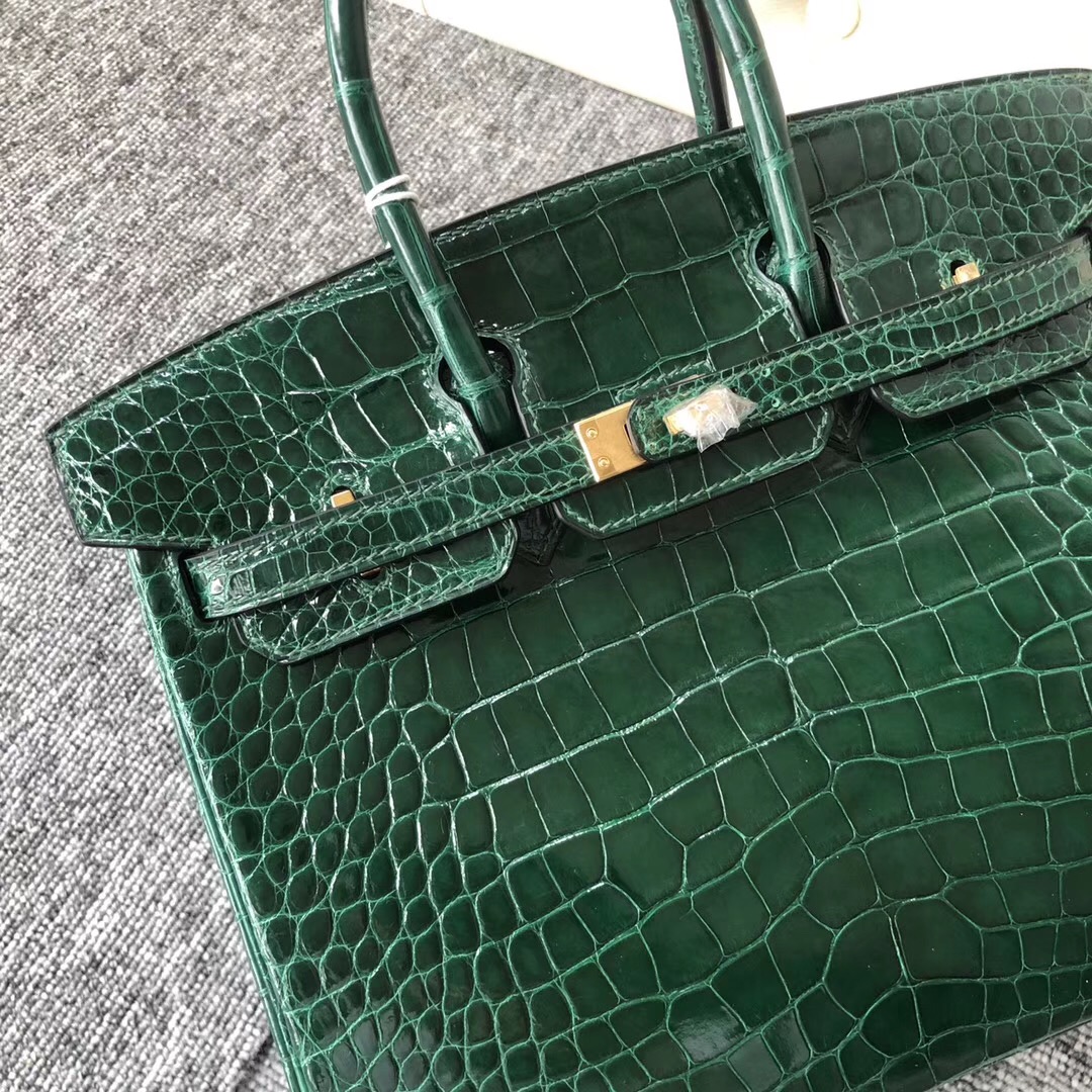 Republic of Korea Hermes Birkin 25cm CK67 Vert Fonce American Crocodile