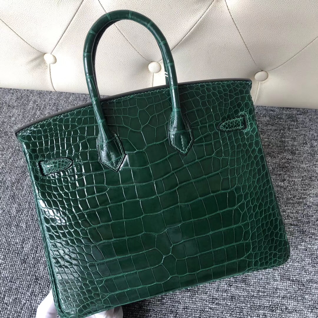 Republic of Korea Hermes Birkin 25cm CK67 Vert Fonce American Crocodile