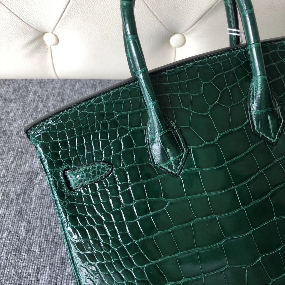 Republic of Korea Hermes Birkin 25cm CK67 Vert Fonce American Crocodile