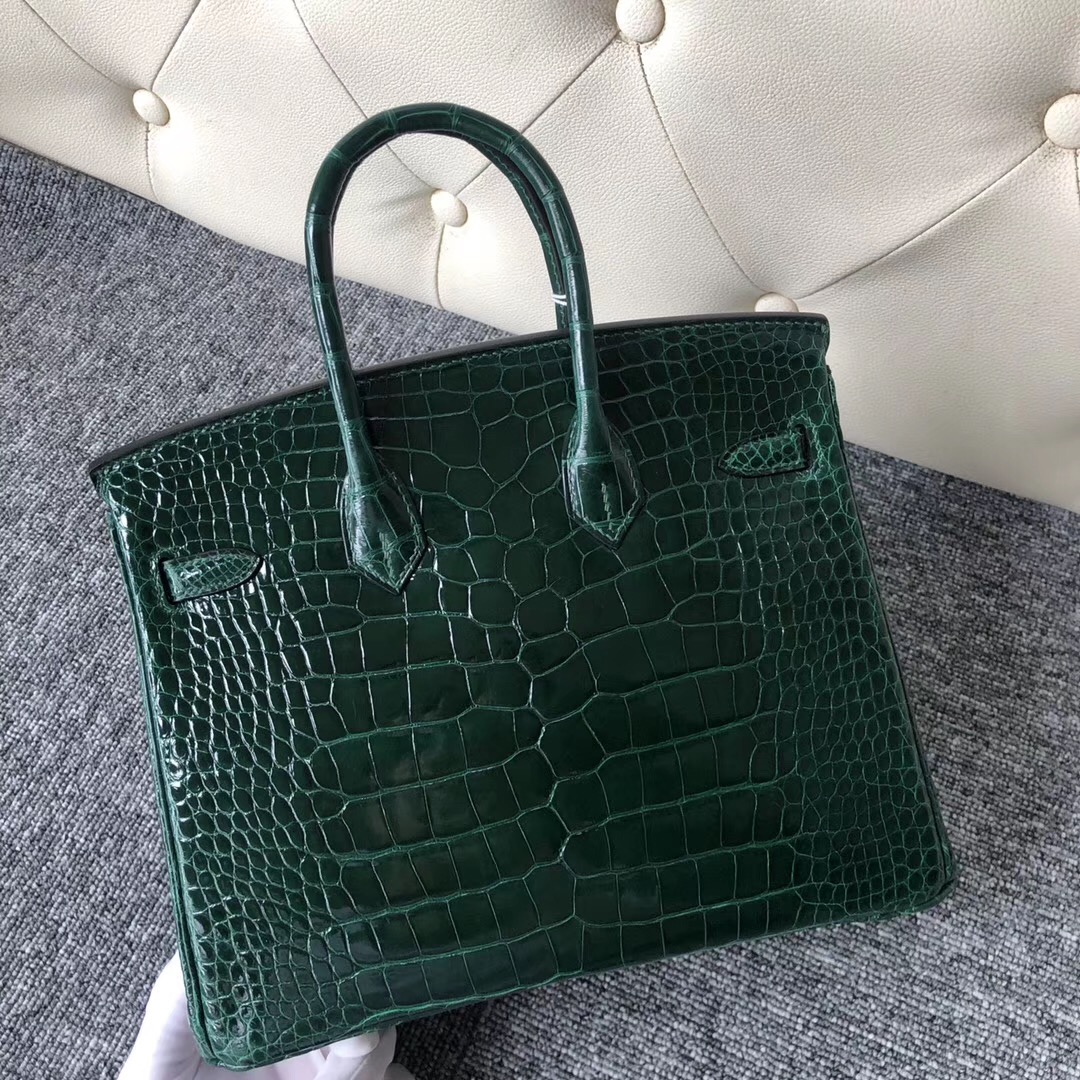 South Korea Hermes Birkin 25cm alligator crocodile CK67 Vert Fonce