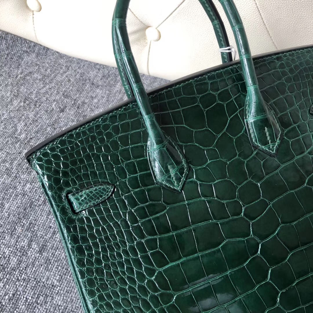 South Korea Hermes Birkin 25cm alligator crocodile CK67 Vert Fonce