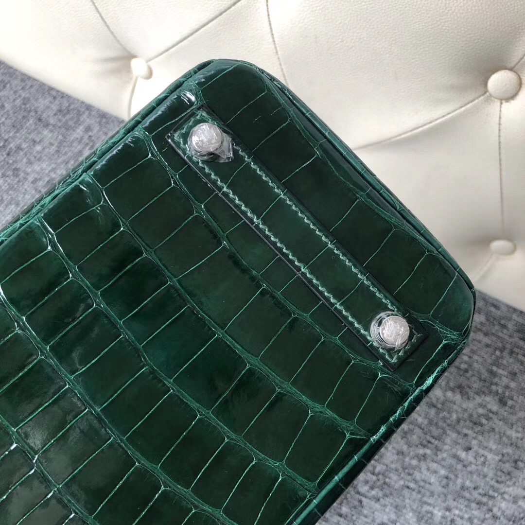 South Korea Hermes Birkin 25cm alligator crocodile CK67 Vert Fonce