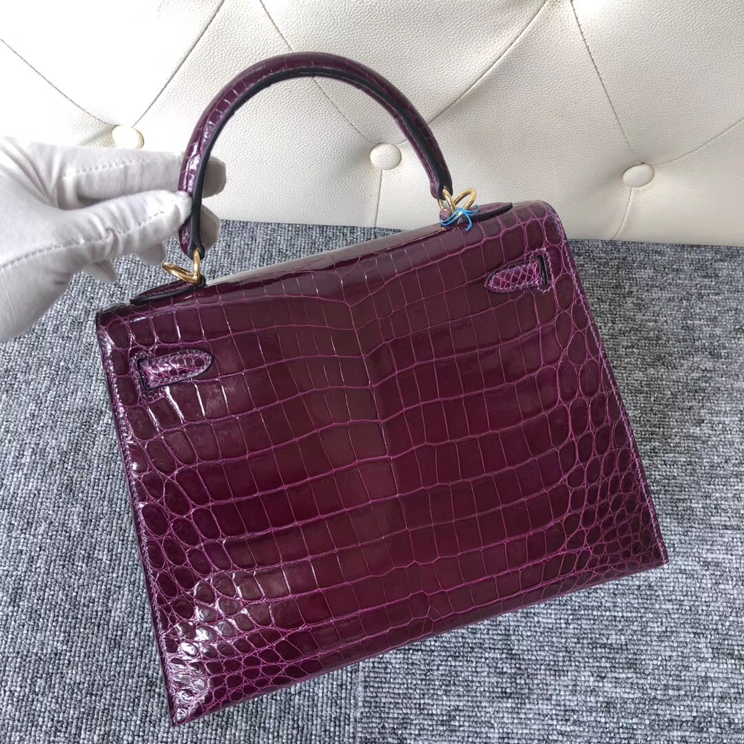 Singapore Hermes Kelly 25cm 59 Raisin 葡萄紫 尼羅鱷 Shiny nilo crocodile