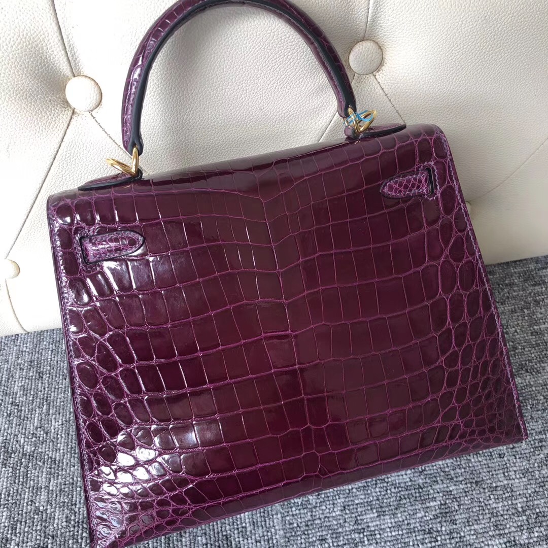 Singapore Hermes Kelly 25cm 59 Raisin 葡萄紫 尼羅鱷 Shiny nilo crocodile