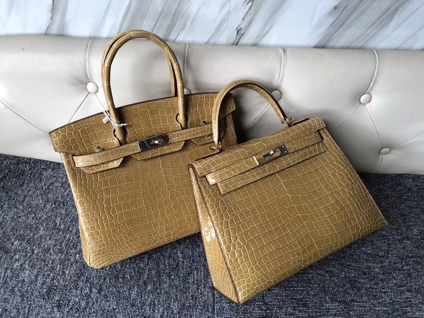 新北桃園愛馬仕鉑金包定制 Hermes Birkin 30cm 1C Poussiere淺杏色