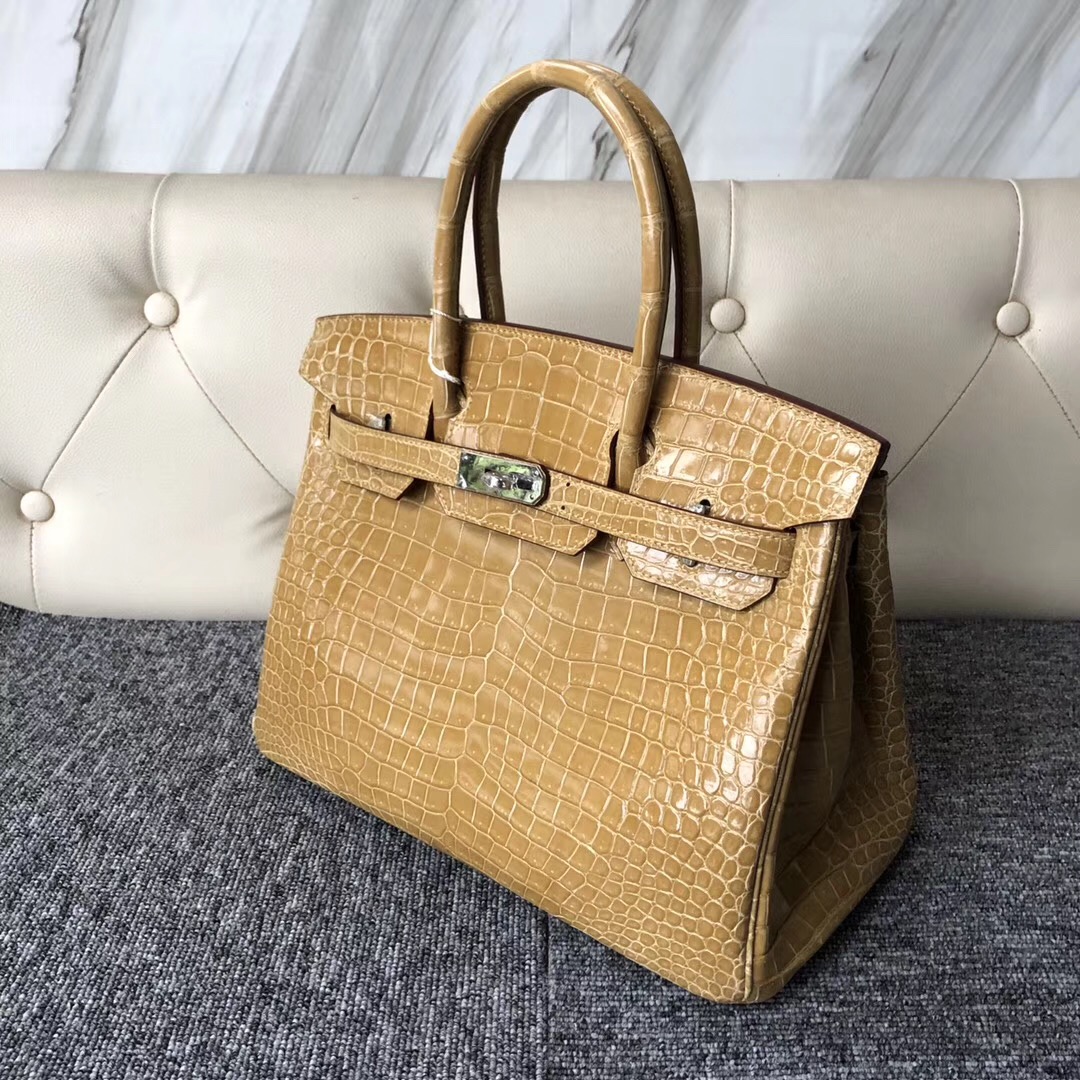 新北桃園愛馬仕鉑金包定制 Hermes Birkin 30cm 1C Poussiere淺杏色