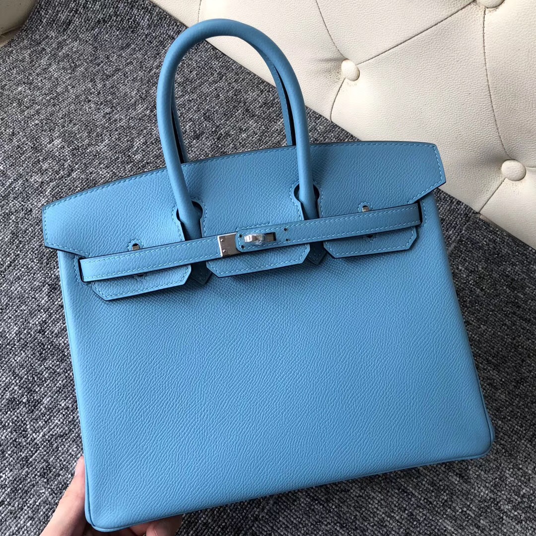 愛馬仕包包臺灣新北市價格 Hermes Birkin 25cm P3北方藍 Blue de nord