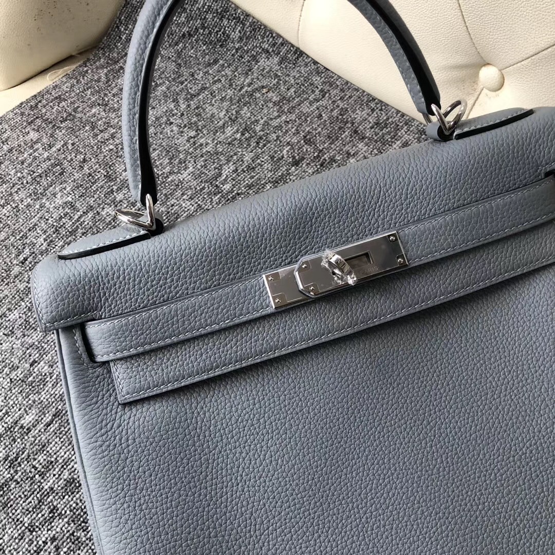 卡爾加裏愛馬仕凱莉包價格 Hermes Kelly 28cm Togo J7 Blue Lin 亞麻藍