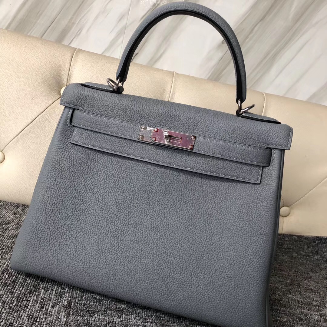 卡爾加裏愛馬仕凱莉包價格 Hermes Kelly 28cm Togo J7 Blue Lin 亞麻藍