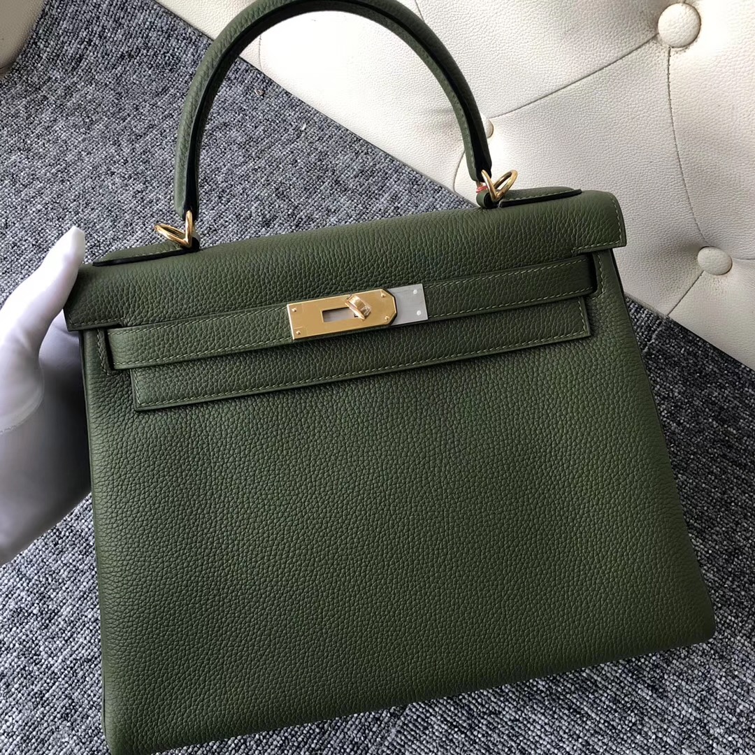 溫哥華巴拉德大街愛馬仕專賣店 Hermes Kelly 28cm V6 Cacncpee 叢林綠