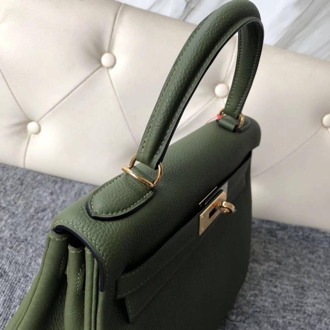 溫哥華巴拉德大街愛馬仕專賣店 Hermes Kelly 28cm V6 Cacncpee 叢林綠