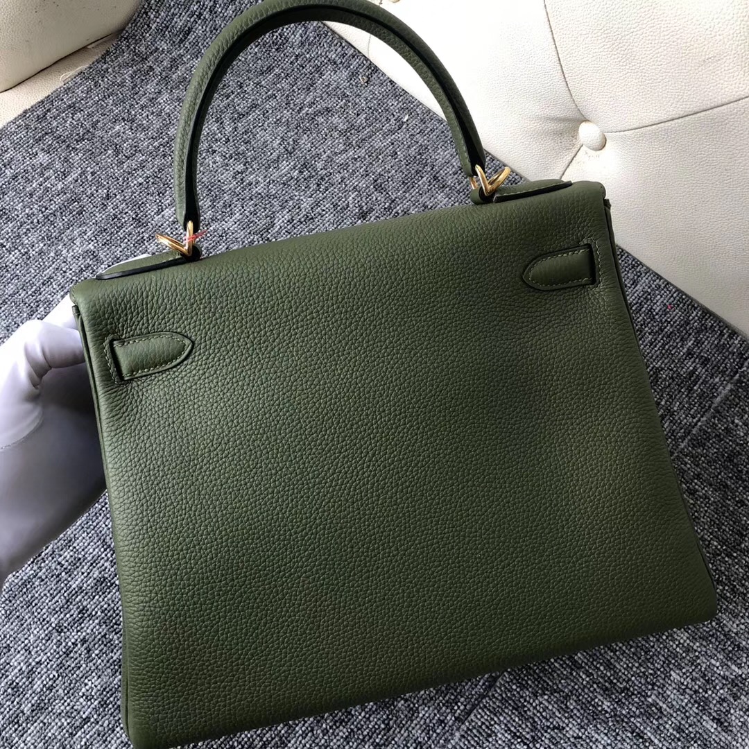 溫哥華巴拉德大街愛馬仕專賣店 Hermes Kelly 28cm V6 Cacncpee 叢林綠