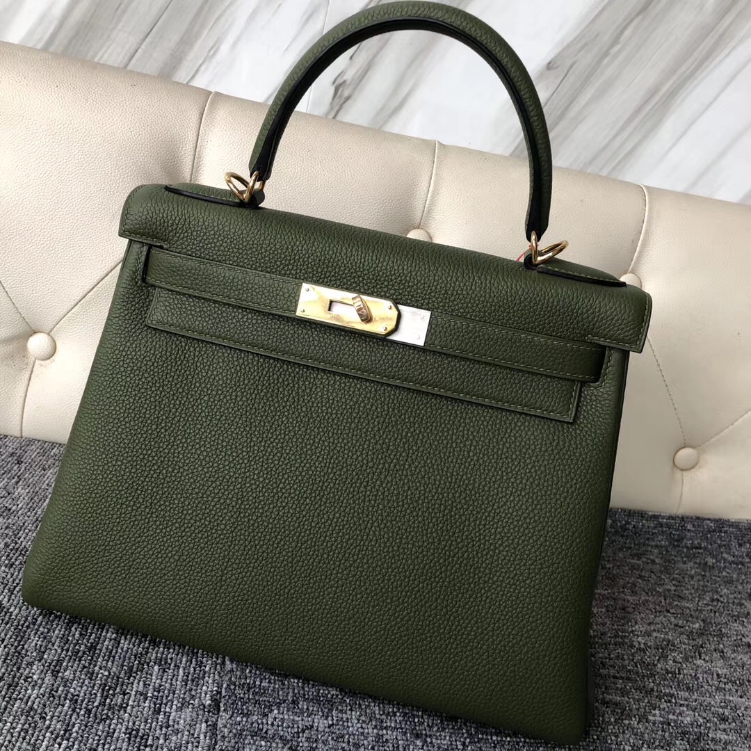 溫哥華巴拉德大街愛馬仕專賣店 Hermes Kelly 28cm V6 Cacncpee 叢林綠