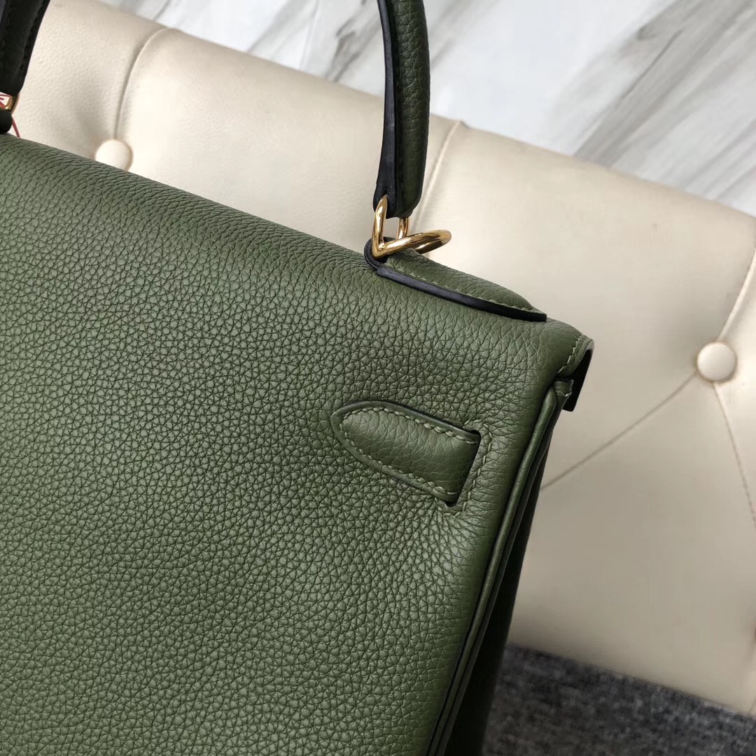 溫哥華巴拉德大街愛馬仕專賣店 Hermes Kelly 28cm V6 Cacncpee 叢林綠