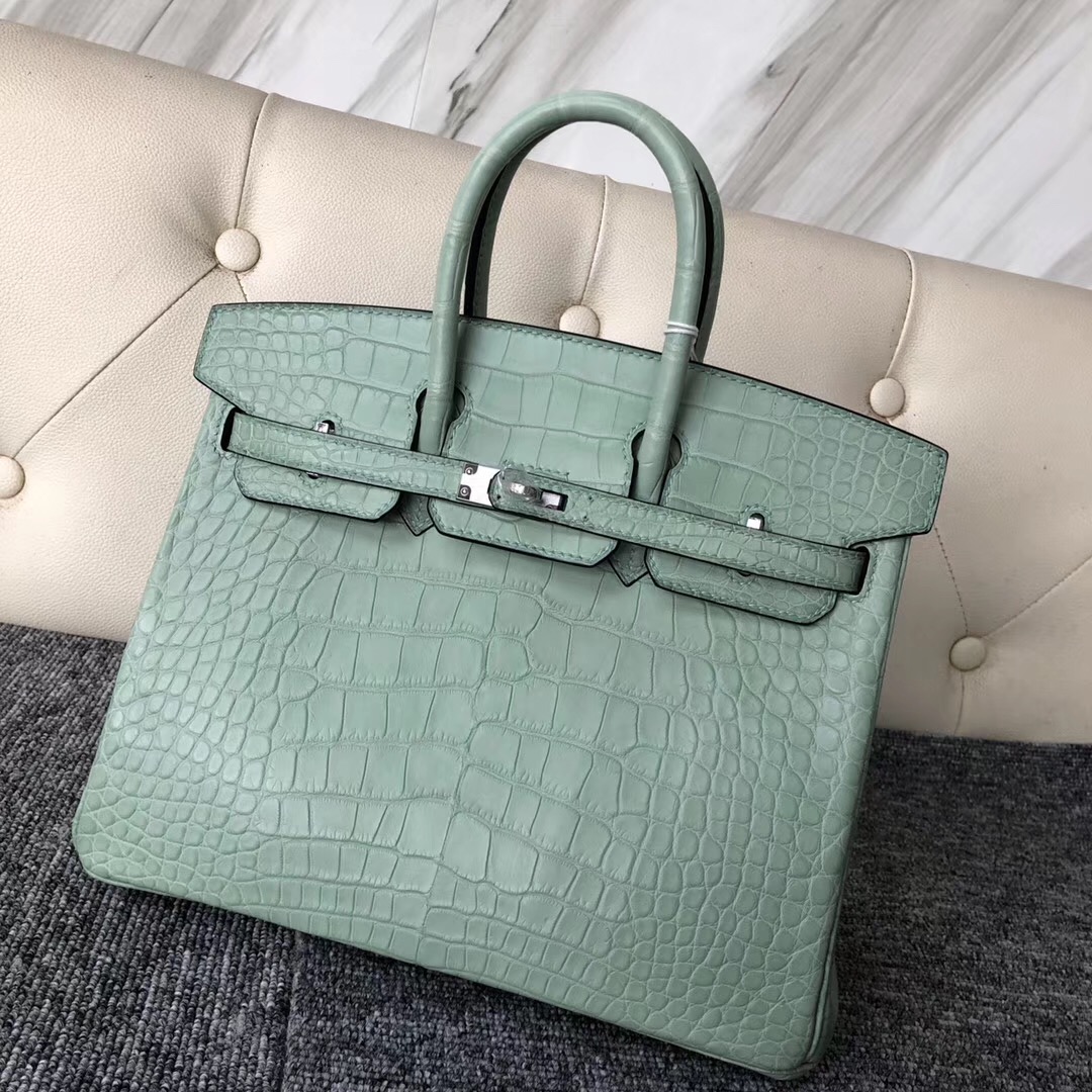 愛馬仕新加坡旗艦店 Singapore Hermes Birkin 25cm 6U新薄荷綠 美洲鱷