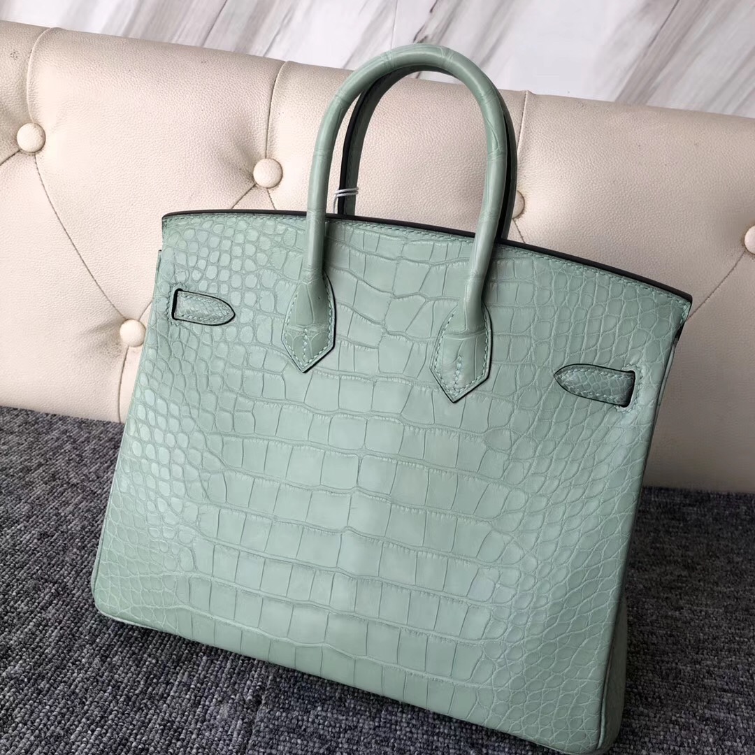 愛馬仕新加坡旗艦店 Singapore Hermes Birkin 25cm 6U新薄荷綠 美洲鱷