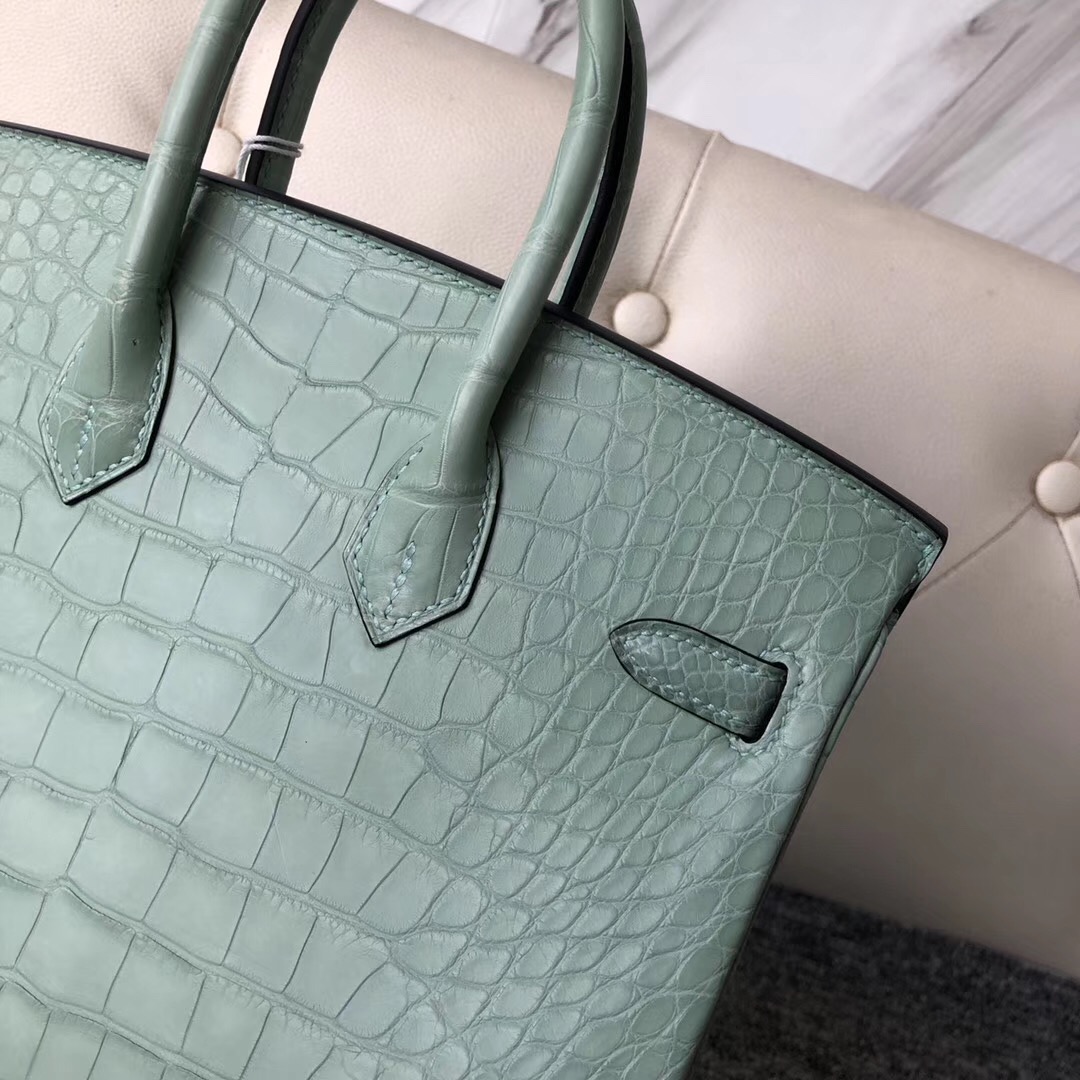 愛馬仕新加坡旗艦店 Singapore Hermes Birkin 25cm 6U新薄荷綠 美洲鱷