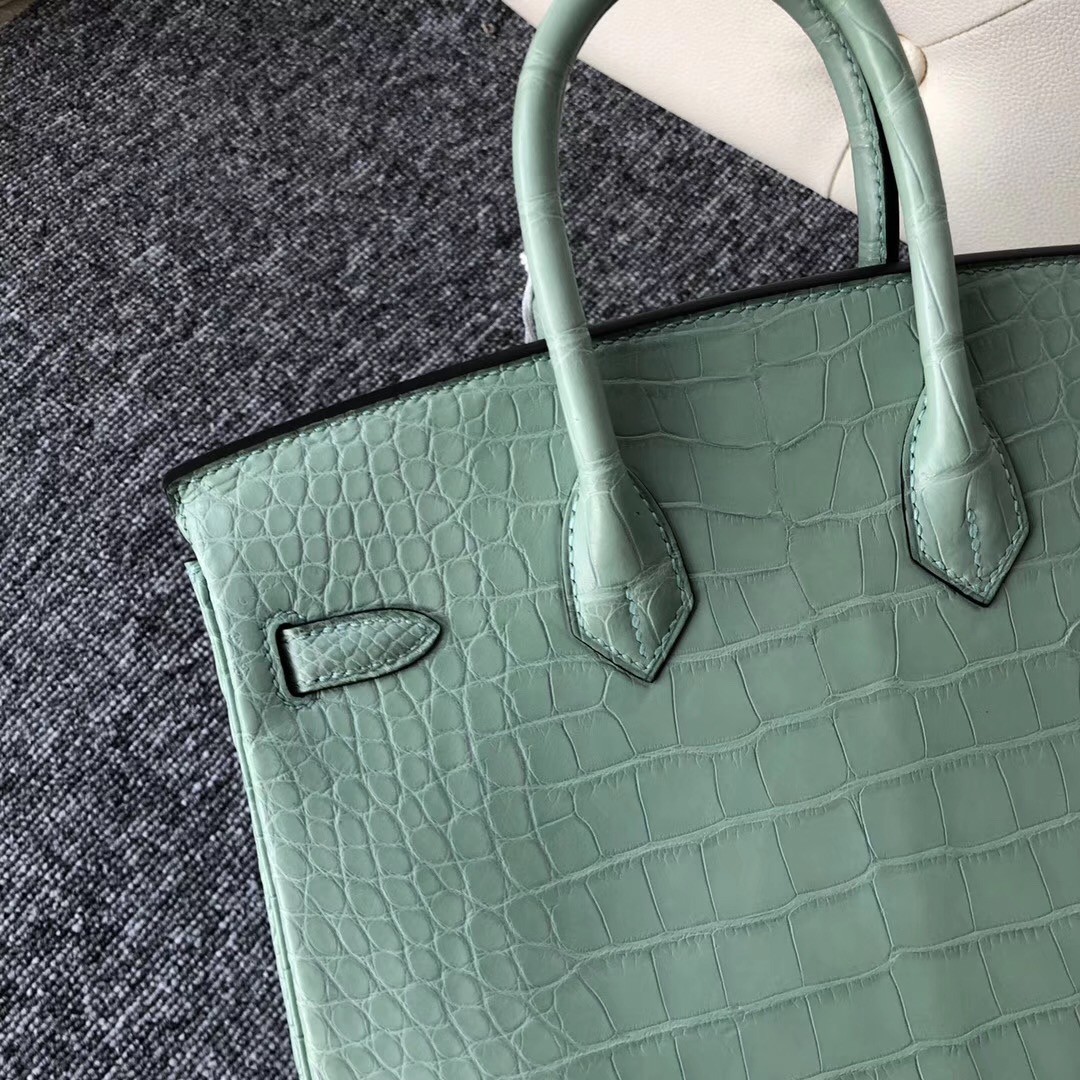 愛馬仕新加坡旗艦店 Singapore Hermes Birkin 25cm 6U新薄荷綠 美洲鱷