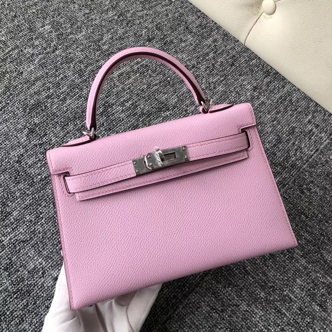 Canada Hermes kelly mini 2代 Epsom X9 錦葵紫 Mauve Sylvestre 銀扣