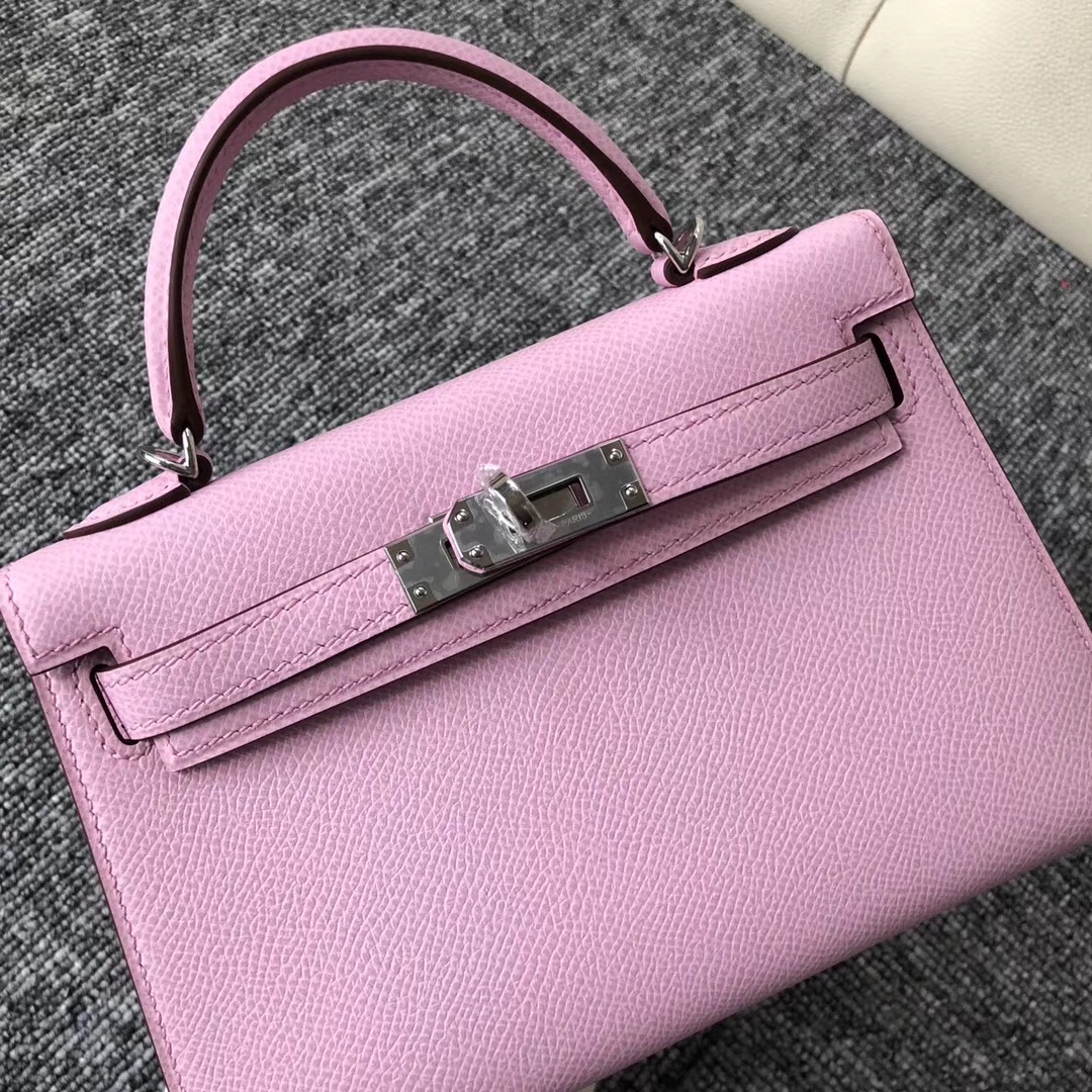 Canada Hermes kelly mini 2代 Epsom X9 錦葵紫 Mauve Sylvestre 銀扣