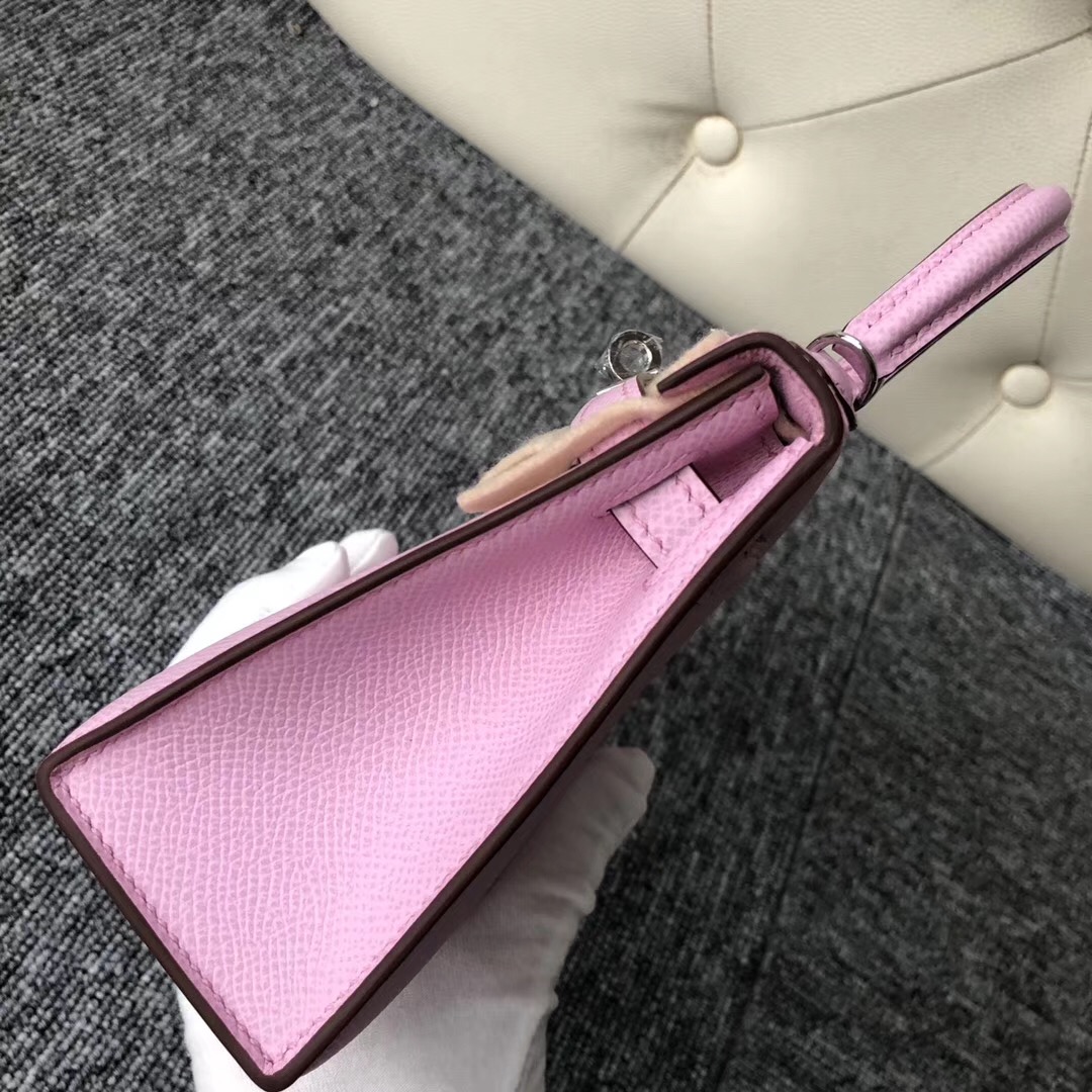 Canada Hermes kelly mini 2代 Epsom X9 錦葵紫 Mauve Sylvestre 銀扣