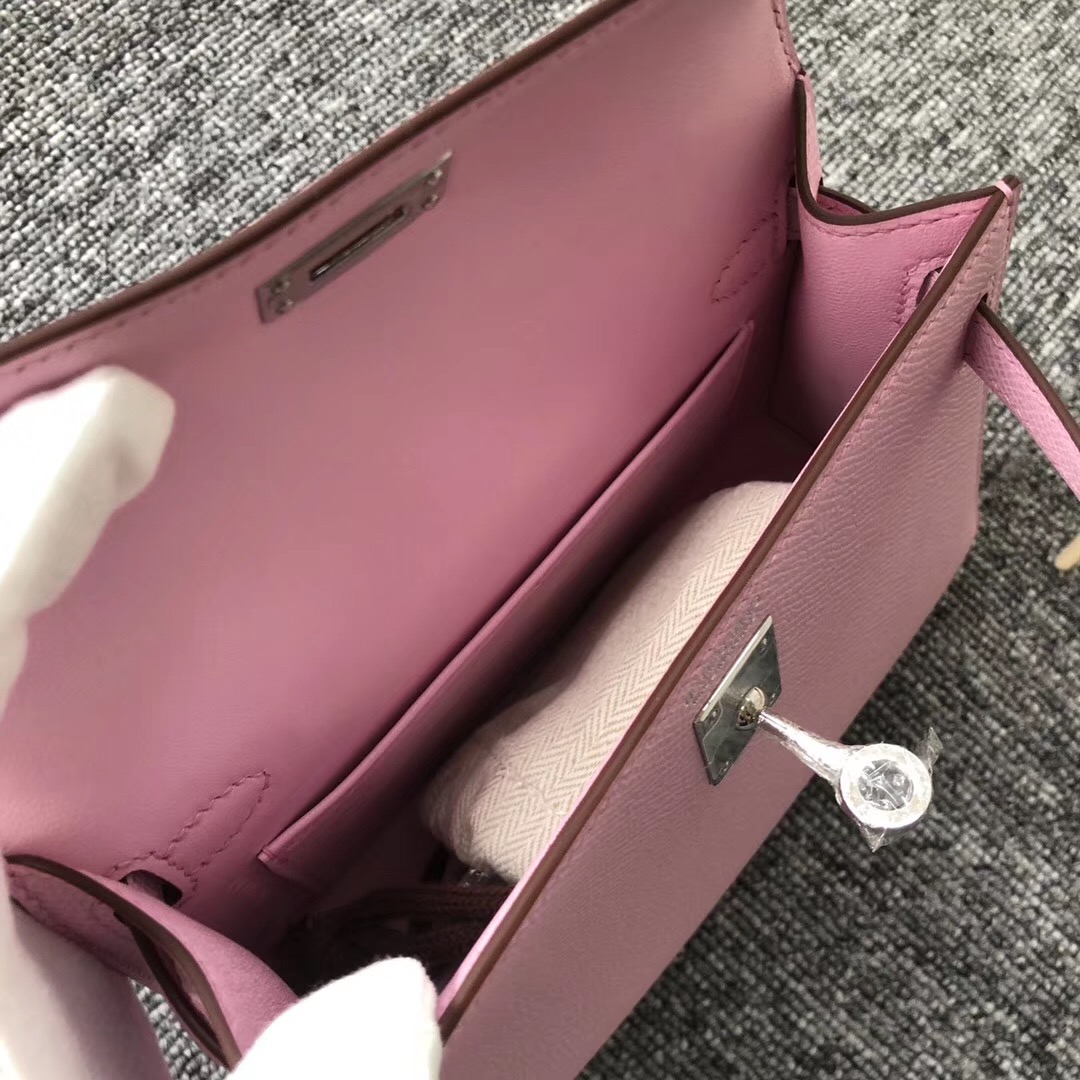 Canada Hermes kelly mini 2代 Epsom X9 錦葵紫 Mauve Sylvestre 銀扣