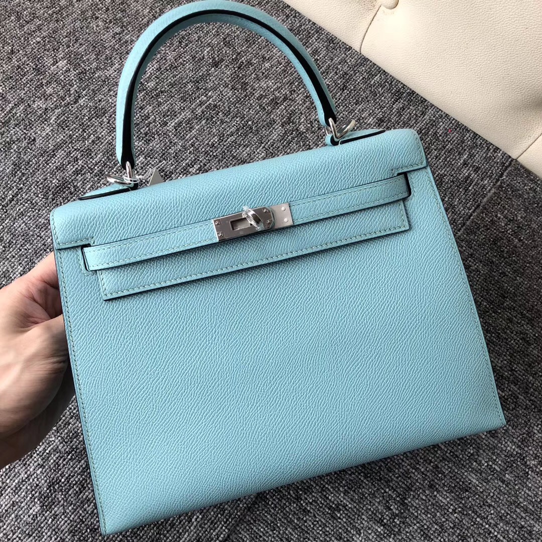 愛馬仕悉尼旗艦店 Hermes Kelly 25cm Epsom 3P Blue Atoll馬卡龍藍