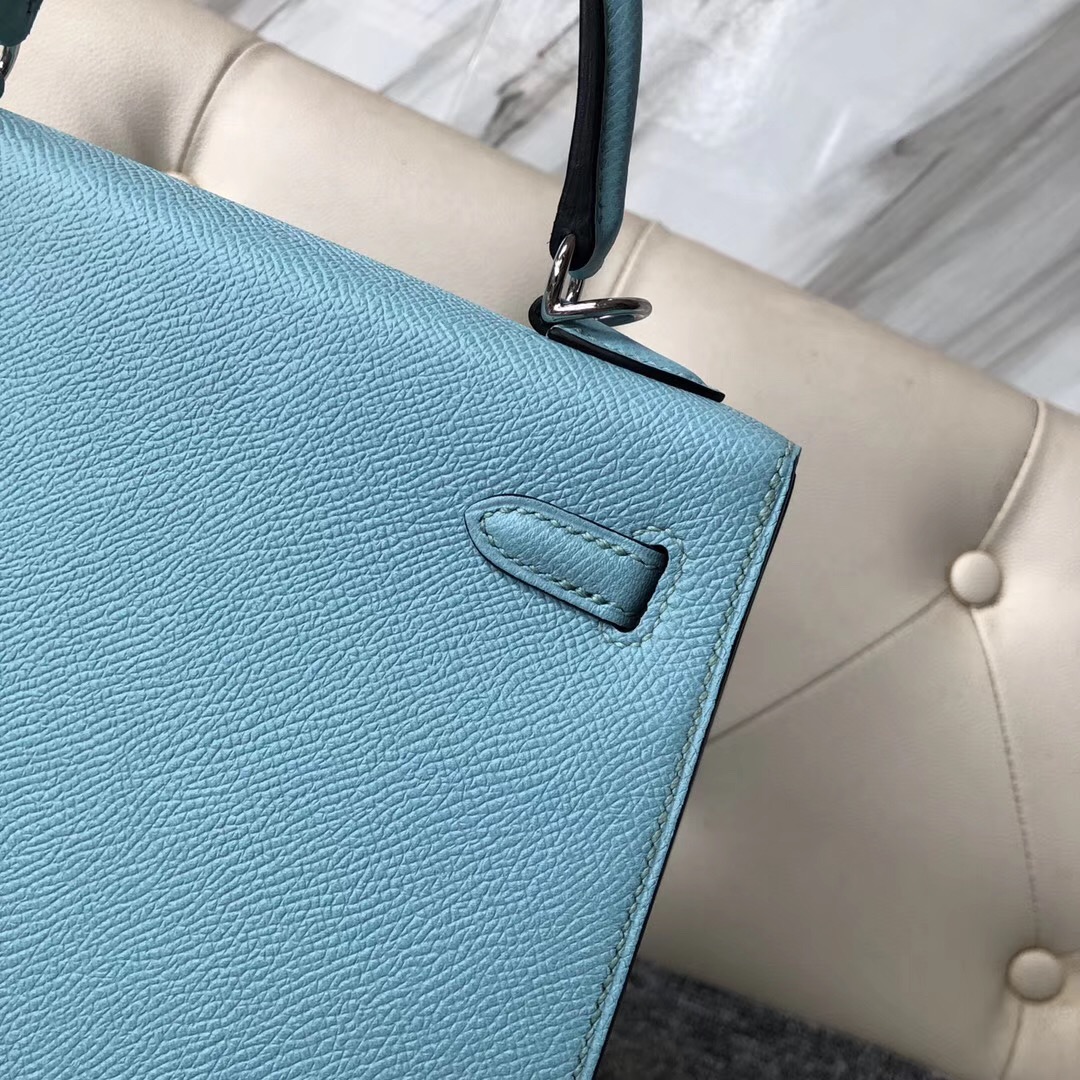 愛馬仕悉尼旗艦店 Hermes Kelly 25cm Epsom 3P Blue Atoll馬卡龍藍