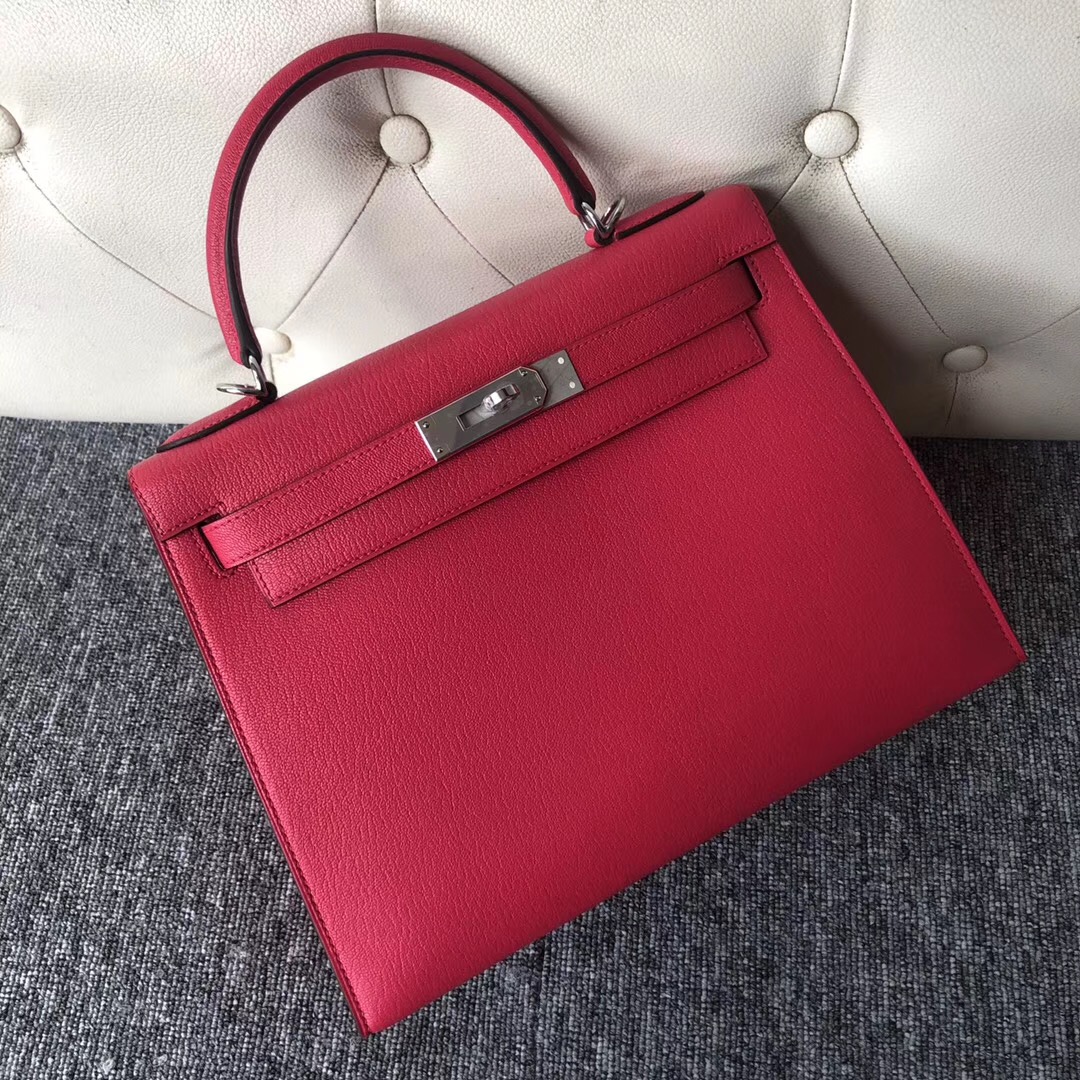 Australia Sydney Hermes Kelly 28cm Chevre I6 極致粉 Rose Extreme 銀扣